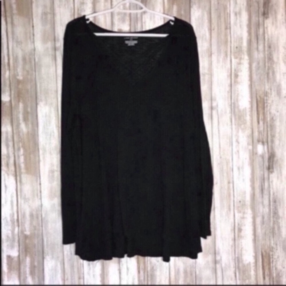 Lane Bryant Cross Neck Long Sleeve Blouse